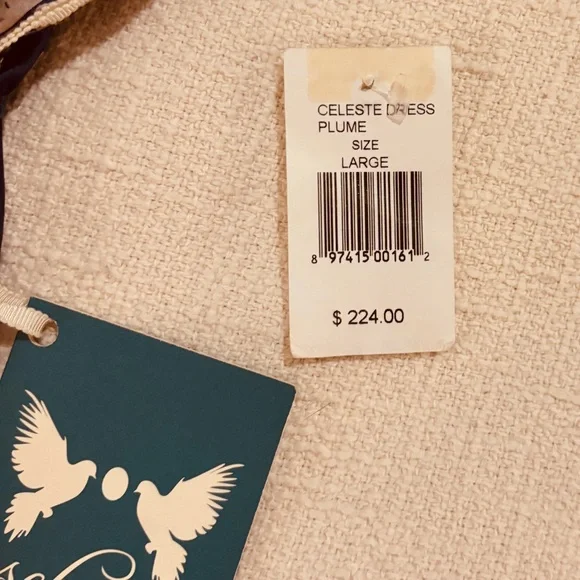 Schone Maternity Feather Blue Mini Dress w Orange Belt NEW Women’s Size L - Picture 6 of 10